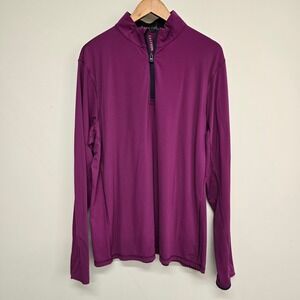 Greyson 1/4 Zip Pullover Men XL Purple Long Sleeve Performance Sporty Athleisure
